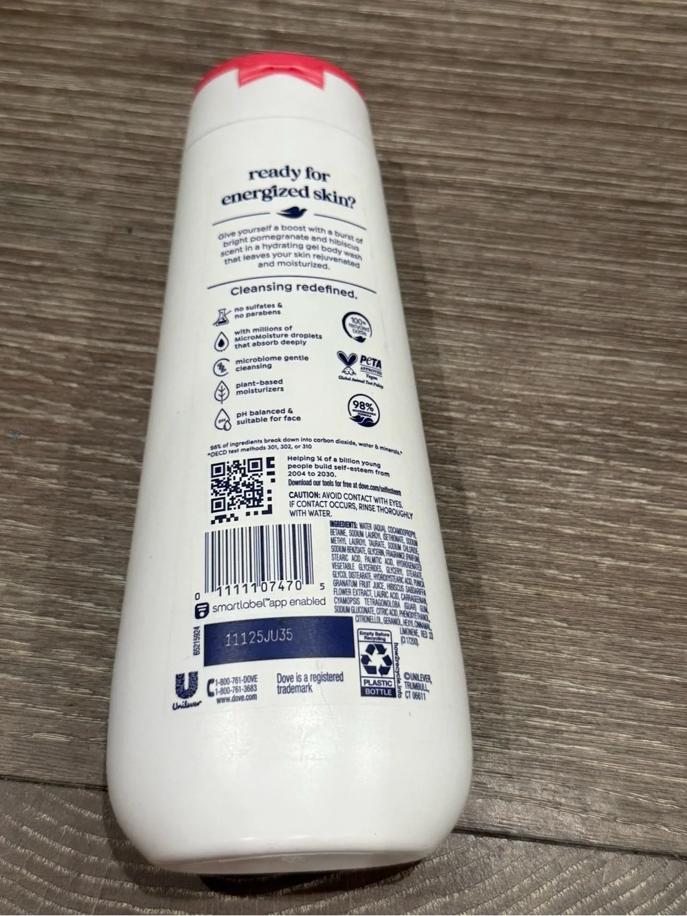 New Dove Rejuvenate Pomegranate + Hibiscus Body Wash lotion soft skin